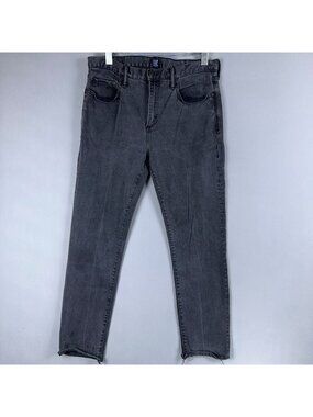 Gap Jeans Men Size 33x34 Skinny High Rise Raw Hem Gray Medium Wash